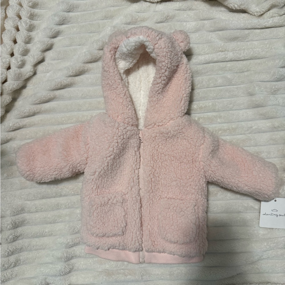 Adorable Pink Sherpa Baby Jacket with Ears Dillard’s brand sz 12mths